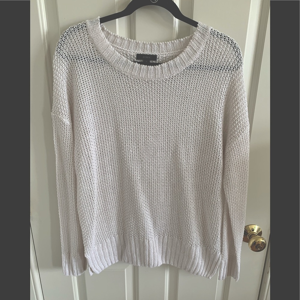 Womens JCrew Small White Beach Sweater.
